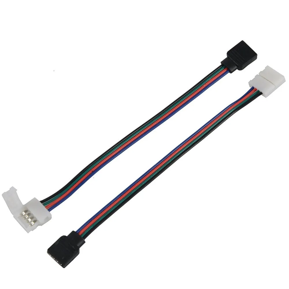 RGB LED Strip Light Connectors 10mm 4pin Geen Soldeerkabel PCB Board Draad tot 4 Pin Vrouwelijke Adapter voor SMD 3528 5050