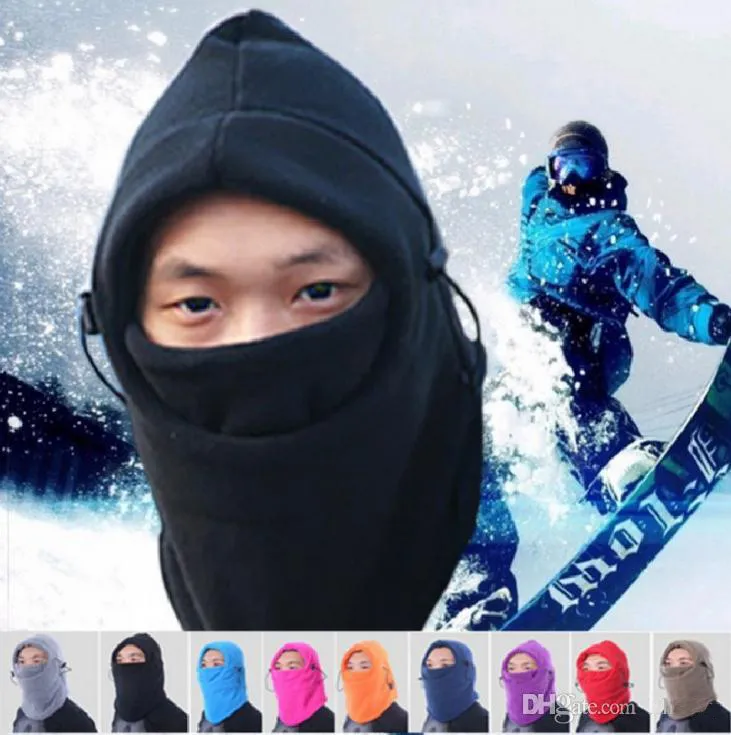 9Color Winter warme Fleece-Mützen Hüte für Männer Schädel Bandana Halswärmer Sturmhaube Ski Snowboard Gesichtsmaske Verdickung Fang Sturmhauben B272