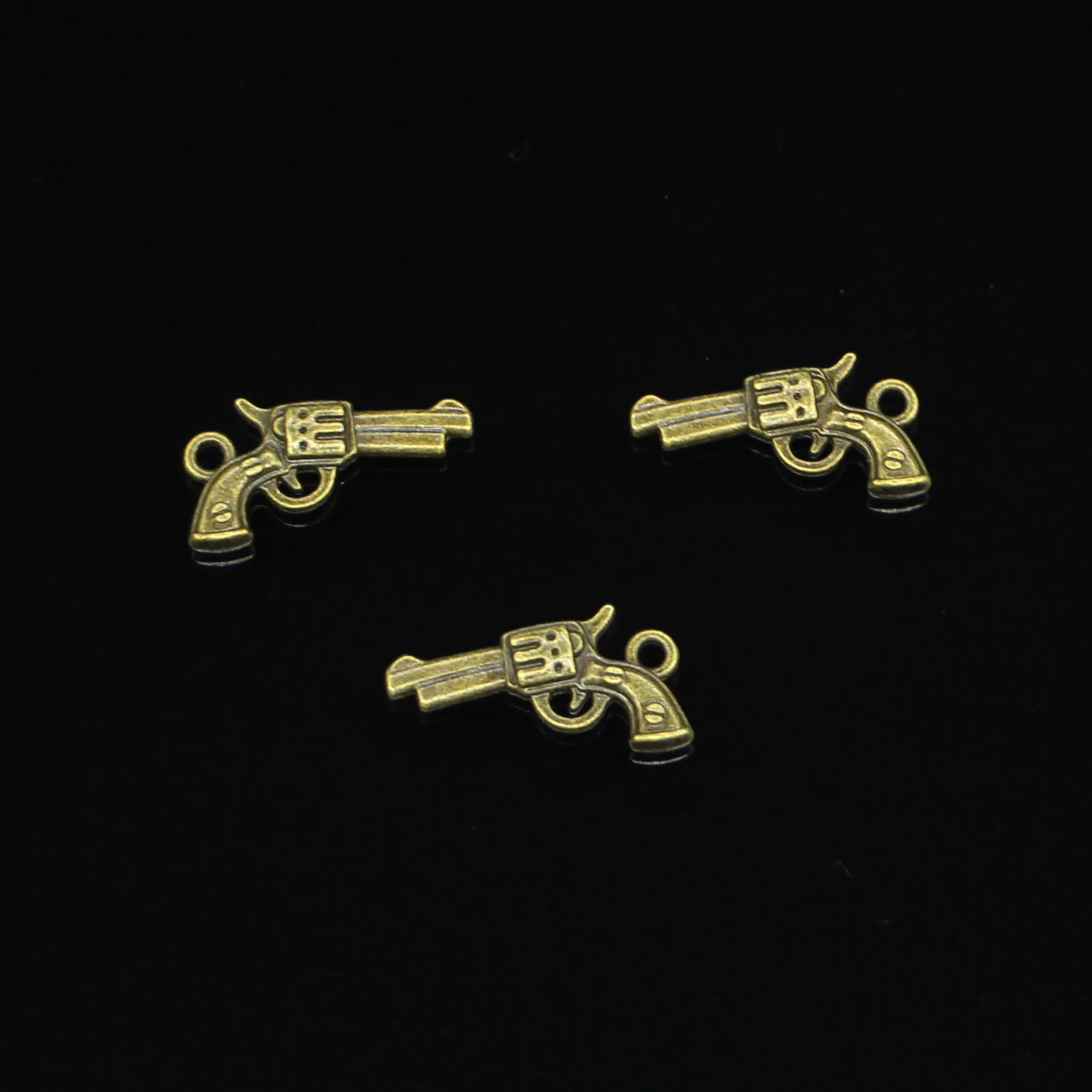 141pcs Zinc Alloy Charms Antique Bronze Plated pistol gun Charms for Jewelry Making DIY Handmade Pendants 22*12mm