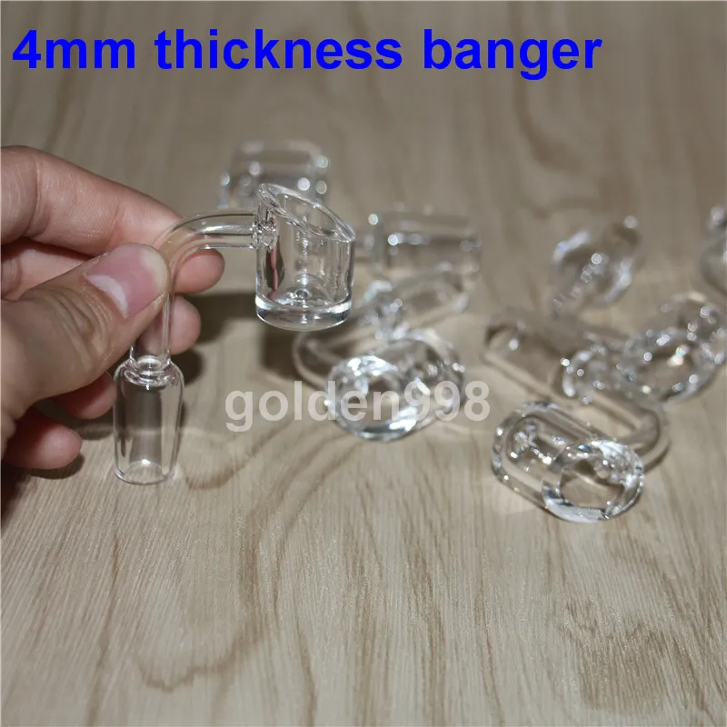 Rökning kvinnlig hane 10 14 18 mm kvarts nagel 4mm tjock silikon nektar 100% ren kvarts banger domeless glas bong naglar