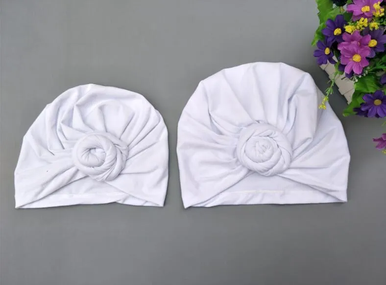 Maman et bébé coton chapeau beignet bébé infantile chapeaux enfants doux Beanie Bebe balle Turban femmes chapeau nouveau-né bandeau Parent-enfant chapeau