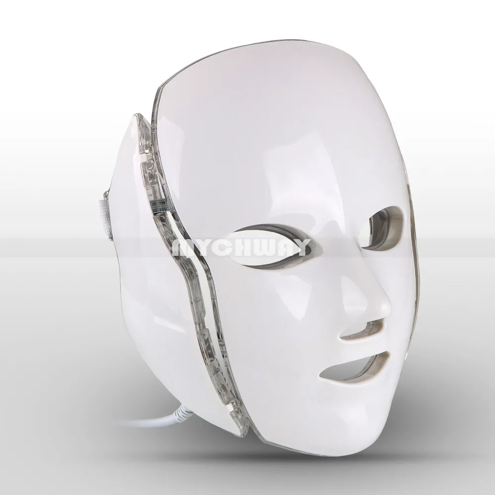 PDT 7 색 LED 빛 얼굴 아름다움 기계 피부 미백 장치에 대한 미세 전류로 얼굴 목 마스크를 LED