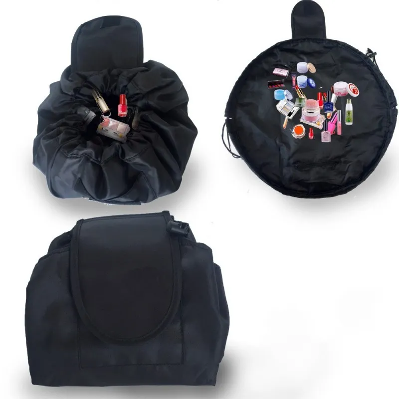 Alta Capacidade Rodada Sacos De Armazenamento Vely Veiy Preguiçoso Make Up Saco de Cordão Oxford Pano Maquiagem Bolsa Para Viagens 9 5js BB