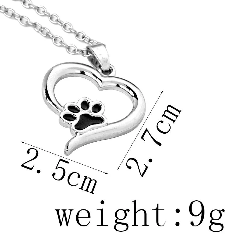 Bijoux commémoratifs pour animaux de compagnie toujours dans mon coeur chien chat pied empreinte de patte d'animal de compagnie coeur amoureux des animaux pendentif collier Animal souvenir breloques