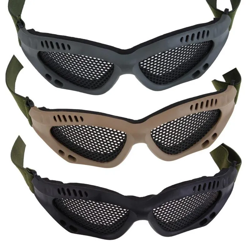 New Tactical Airsoft Paintball Steel Mesh Eyes Protective Goggles