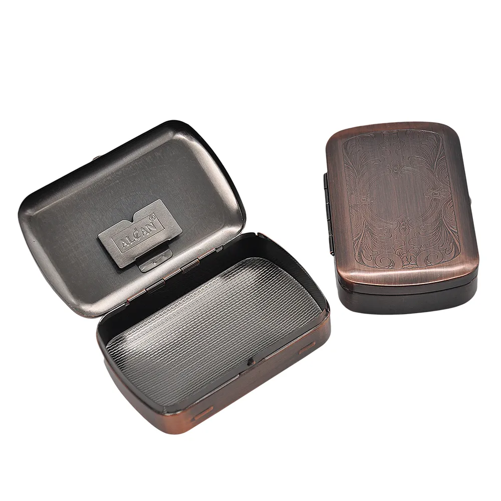HONEYPUFF Metal Smoking Tobacco Box Pocket Size 85mm*55mm Cigarettes Case Storage Mix Pattern Grinder Pipe Wholesale
