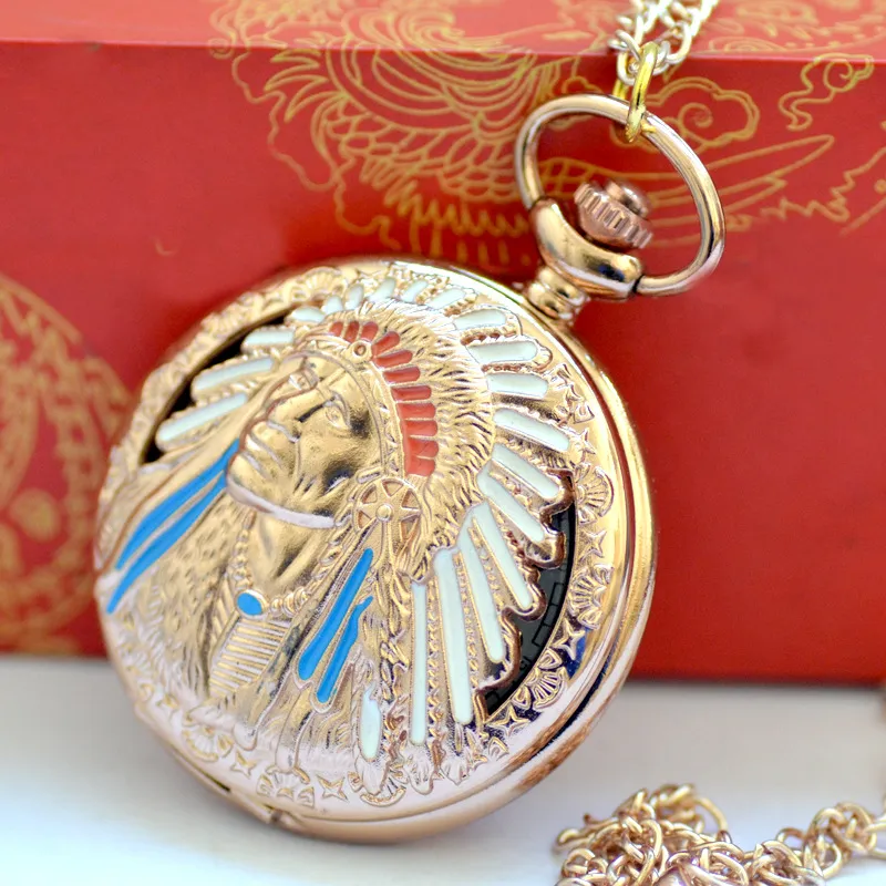 Wholesale Indians Quartz watches Necklace Chain pocket watches PW083