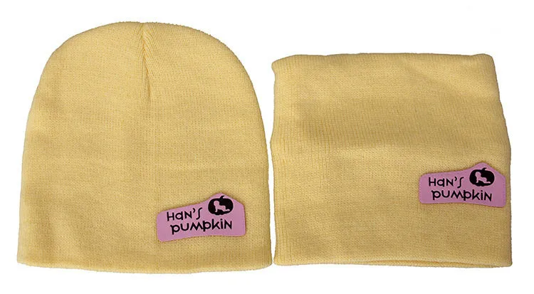 Set sjaalring en gebreide beanie hoed voor baby warme snoep kleur peuter haak hoeden + sjaal / set