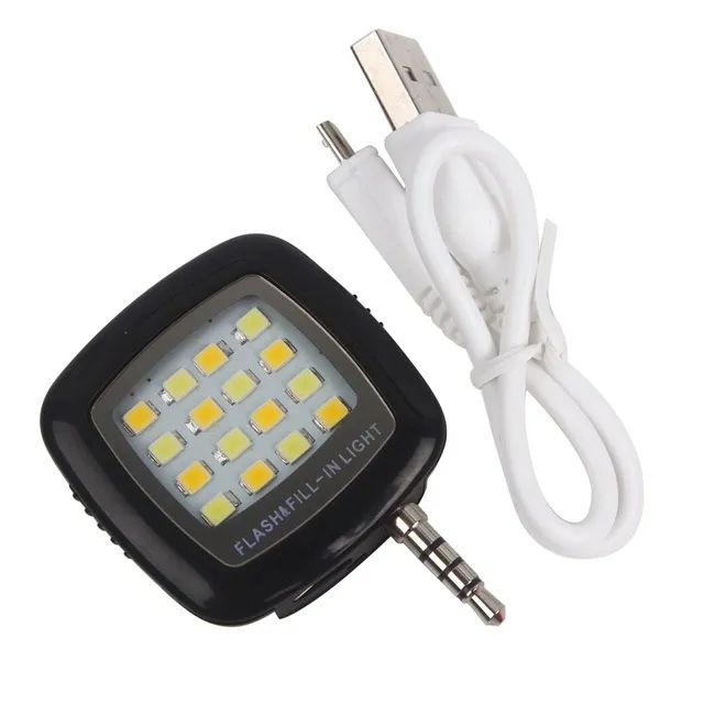 Mini Smartphone Przenośne LED Flash Fill Light 16 LED do iPhone IOS IOS Android Telefon komórkowy Aparat Selfie Wypełnij światło 16 LED