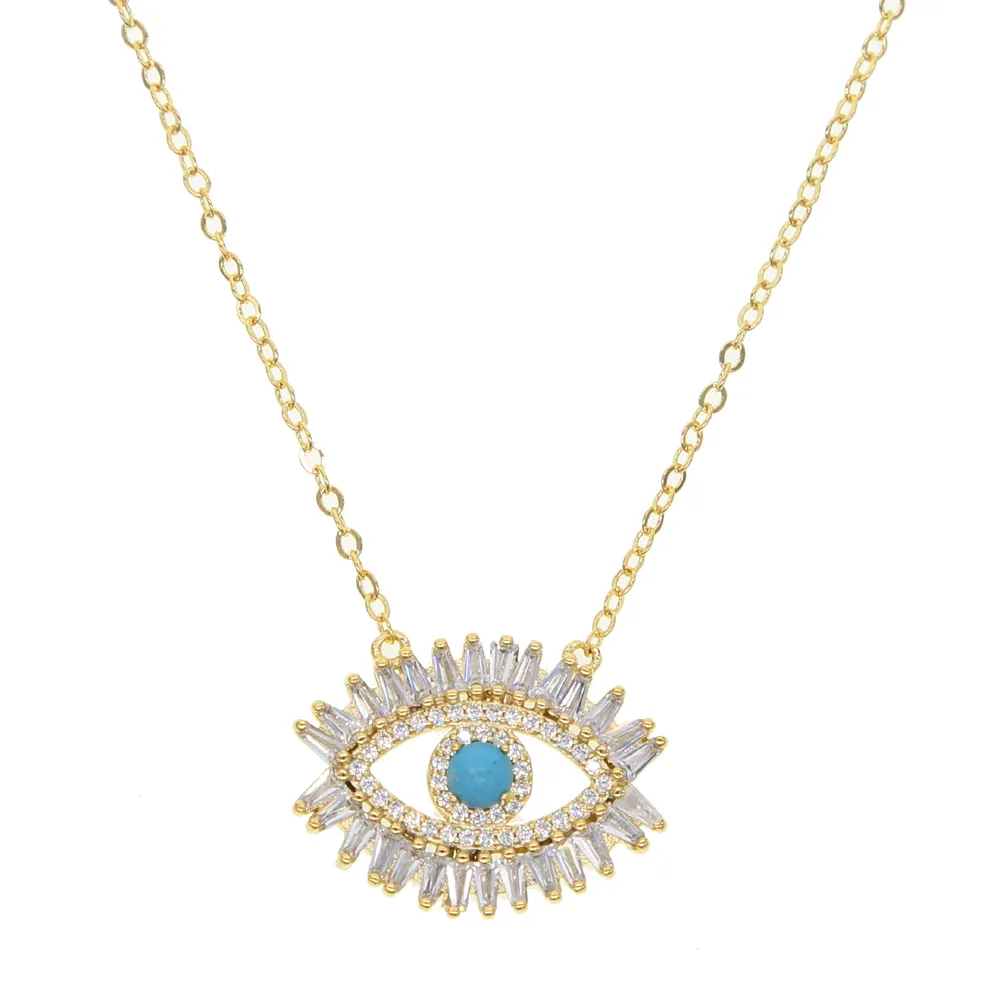 Collier Pendentif Hamsa Main Fatima En Alliage Plaqué Or - Chaîne 45 Cm, Bijou Tendance Protection