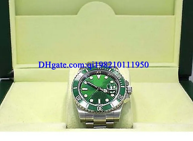 Cadeau de Noël montre-bracelet de luxe montre pour homme boîte d'origine certificat cadran vert 116610LV lunette en céramique en acier inoxydable