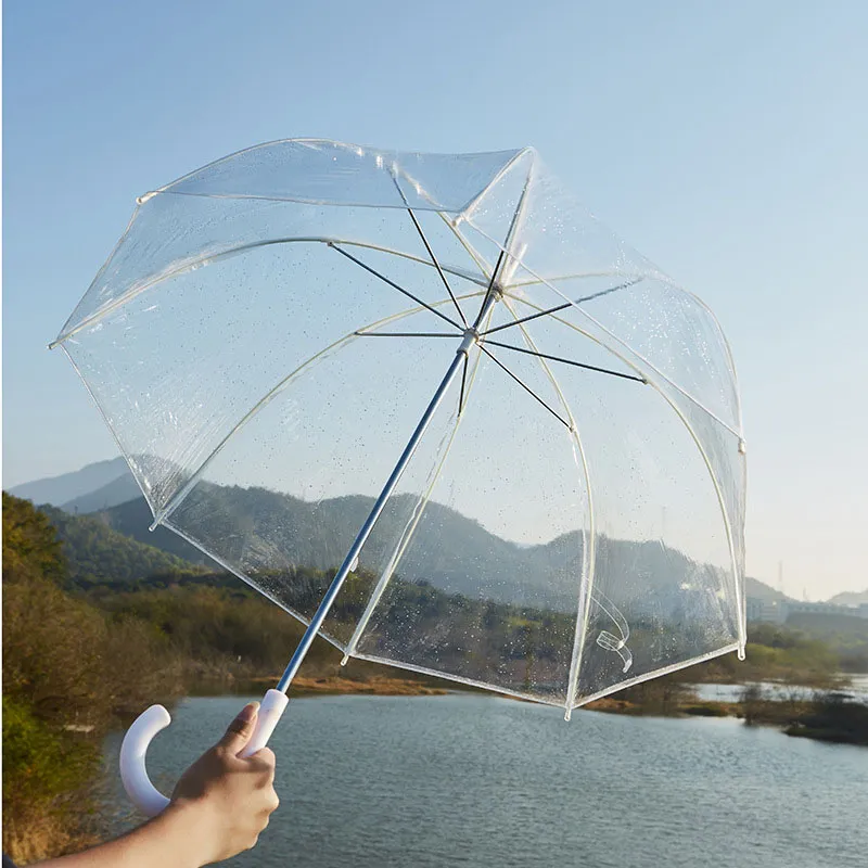 Moda elegante Bolha Abóbada Profunda Guarda-chuva Apollo Transparente Umbrella Menina Cogumelo Guarda-chuva claro bolha Frete grátis