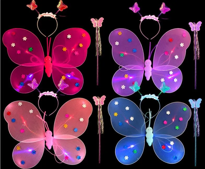 Butterfly Wing 1 Piece Opaska na głowę 1 Sztuka Magiczna różdżka Zapalają zabawne Edukacyjne LED Luminous Zabawki dla dzieci