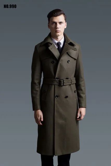 Mejor Precio En A Granel Manteau En Laine Extra Long Pour Homme Trench Coat Britannique A Double Boutonnage Coupe Slim Classique Vert Armee Caban Chaud Envio Gratuito DHgate Moins