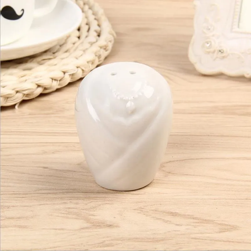 = Bride and Groom Ceramic Salt & Pepper Shakers Wedding Favors Ceramic Favors Wedding Favors Engagement Party