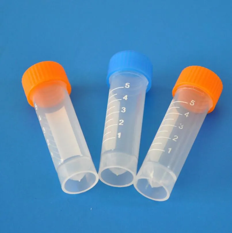5mlのプラスチック製の冷凍テストチューブバイアルサンプル容器の粉のクラフトスクリューキャップの瓶のための瓶のための瓶