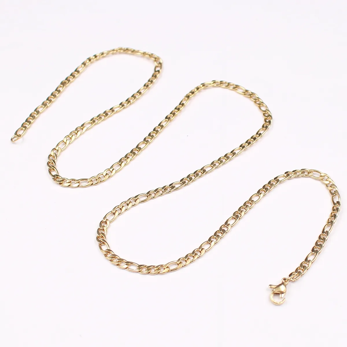 5pcs lot in bulk gold stainless steel Fashion Figaro NK Chain link necklace thin jewelry for women men gifts246p