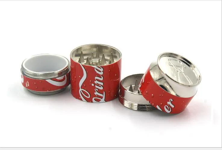 Mini Can Métal Cigarette Grinder Coke Bouteille Petit Cigarette Grinder 4 Couche Métal Cigarette Grinder