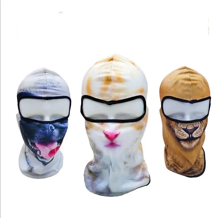 Máscara facial con estampado de animales en 3D, senderismo, camping, protección facial, gorra deportiva, bicicleta, ciclismo, pesca, motocicleta, máscaras, pasamontañas, gorra de Halloween