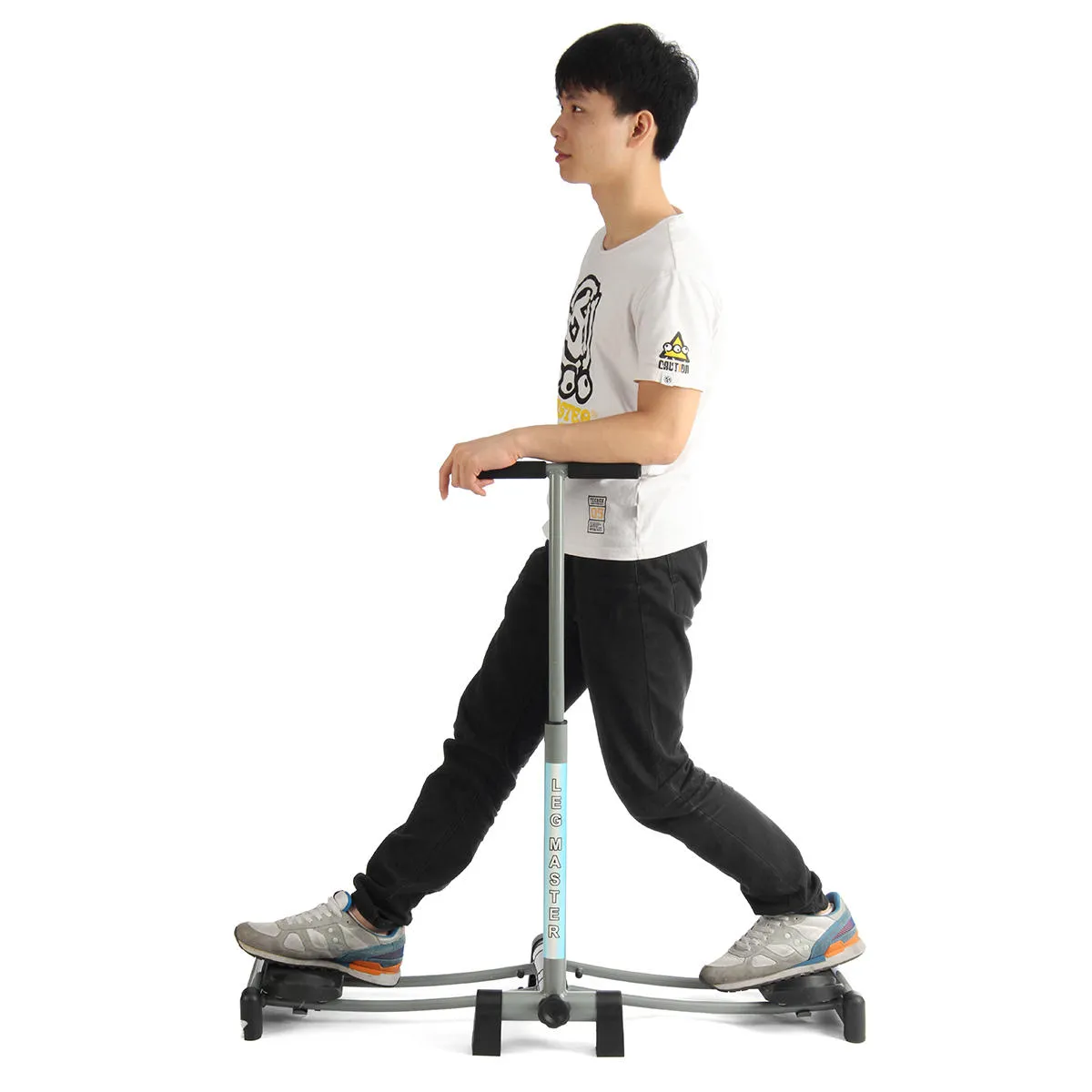 Foldable Leg Exercise Machine Fitness Stepper with Adjustable Handlebar ...