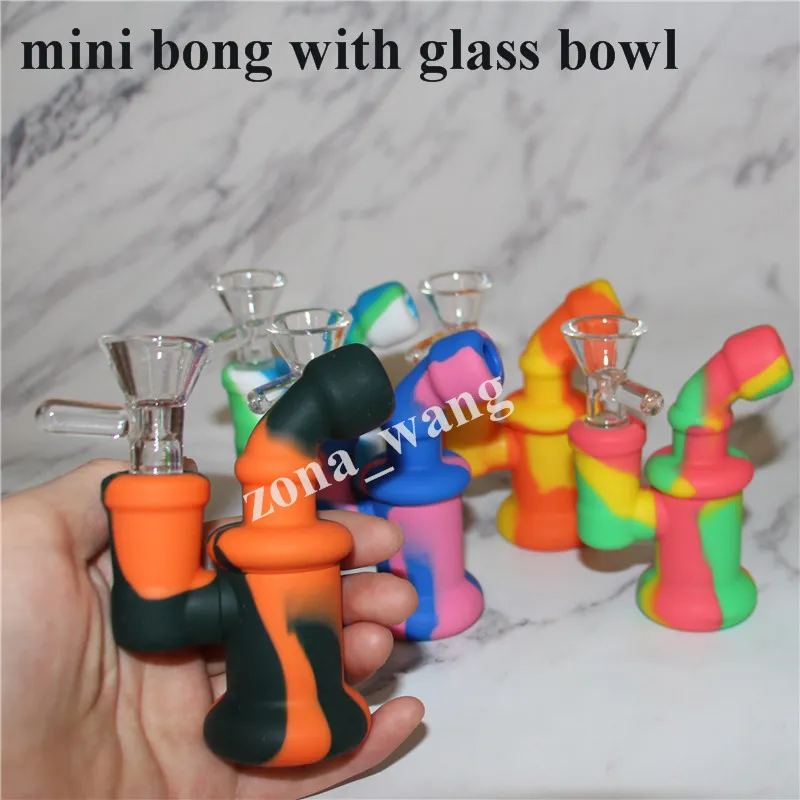 3,5 pollici silicone acqua bong vetro bong olio rig vetro fumo dab perc bong tubi acqua downstem per olio erba secca tubo