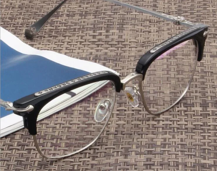 2018 Glasögon Ram TR90 Fashionable Retro Square, Flat Light Mirror, Halvram med myopisk glasögonram.