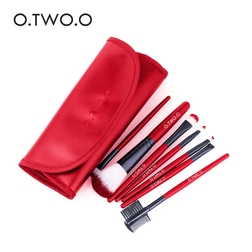 O.TWO.O 7pcs Maquillage Pinceaux Ensemble Doux Synthétique Cheveux Blush Fard À Paupières Lèvres Maquillage Pinceau Pour Débutant Brosse 50 ensembles / lot DHL