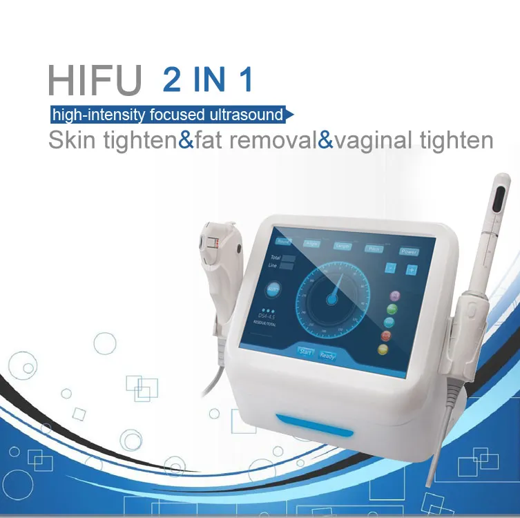 Hifu 2 in 1 얼굴 리프팅 피부 질 질 다른 미용 장비 고강도 고강도 초점 초음파 주름 제거 뷰티 머신 시스템