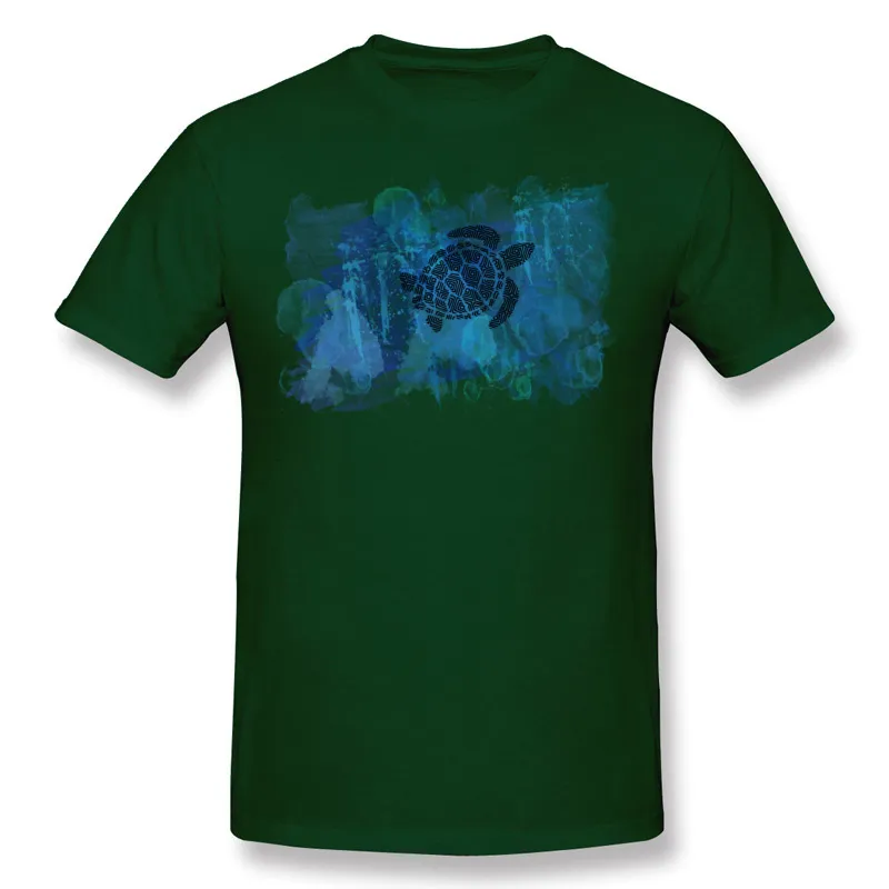 Nueva camiseta de tortuga marina de algodón para hombre, camisetas de manga corta azul marino con cuello redondo para hombre, camiseta informal de talla grande