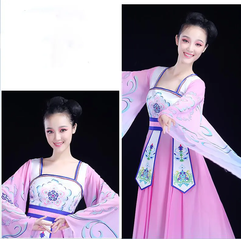 Chinese folk dans fee fancy kostuum vrouwen klassieke dansjurk traditionele oosterse kleding oude koninklijke podium danslijtage