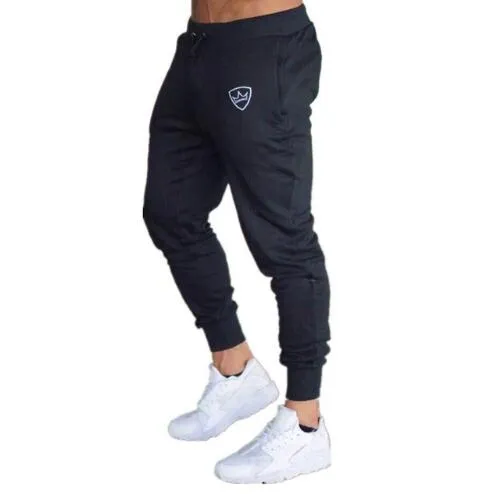 Quente 2019 outono ginásio moda masculina casual fino ajuste joggers calças de suor com tamanho grande