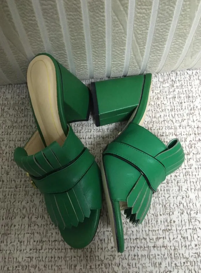 2019 new arrival women`s fashion high heels sandals leather soft suede casual black sandal shoes lady outdoor heels big size 42 41 40 green