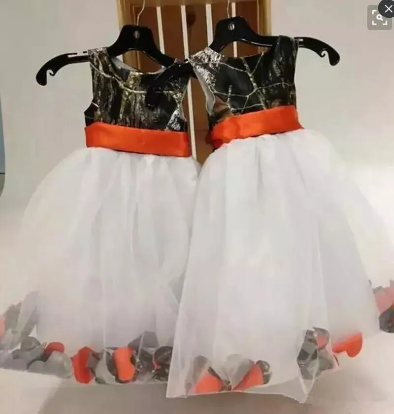 Güzel Camo Çiçek Kızlar Elbiseler Mücevher Bir Çizgi Arka Fermuarı İlk Cemaat Elbise Kızlar Pageant Elbiseleri Düğün Türleri Formal WEA8206661