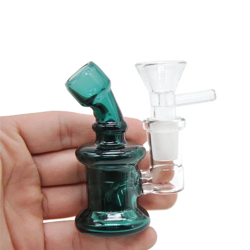 5.67 Inch Thick Pyrex Recycler Heady Breaker Bong Pipes 14mm Female Mini Glass Oil Rigs Bongs Water Pipes Smoking Accessories 