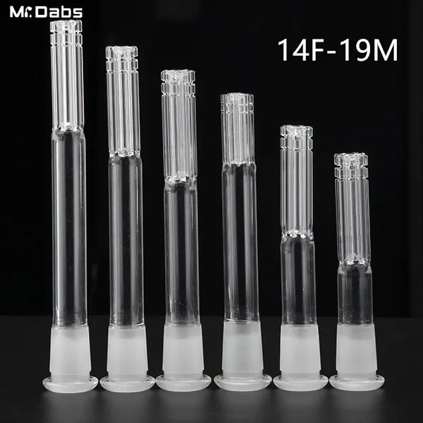 Accessoires pour fumeurs Diffuseur de tige en verre à 6 bras avec tige en verre de 14 mm femelle à 19 mm mâle pour conduites d'eau en verre