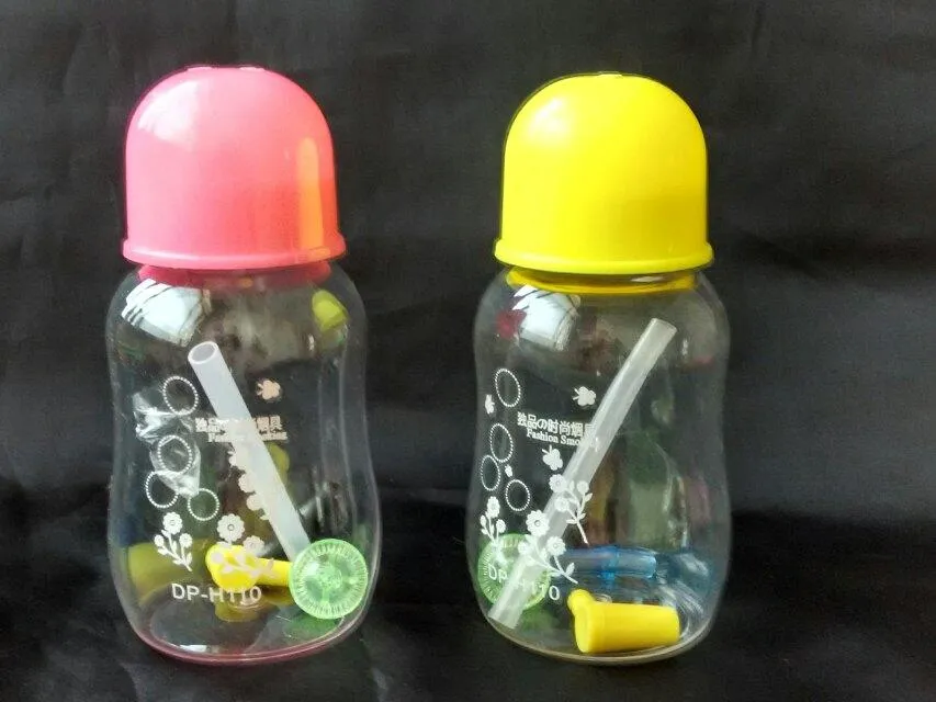 Grossistes en livraison gratuite Forme de bouteille de narguilé en acrylique, couleur livraison aléatoire, - Pipe à fumer en verre pour narguilé Gongs en verre - Verre pour plates-formes pétrolières