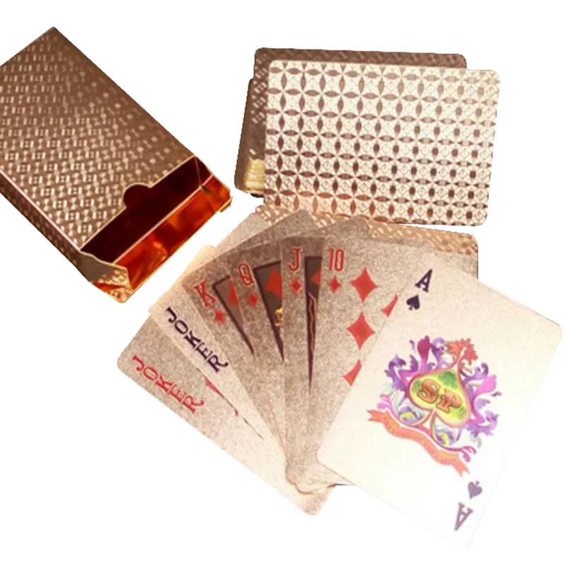 ماء ملون ذهبي Game Pvc Poker Dubai بطاقات اللعب بطاقة الجدة جودة عالية مجموعة الرياضة الترفيهية هدية دائم