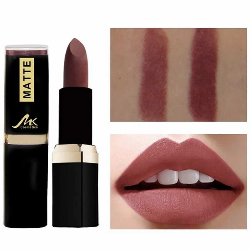 MK Brand 12 Kolor Matowy Lipstick 24 godziny Długotrwałe Nude Makeup Pigment Lip Stick Lip Gloss 120 Sztuk / partia DHL za darmo