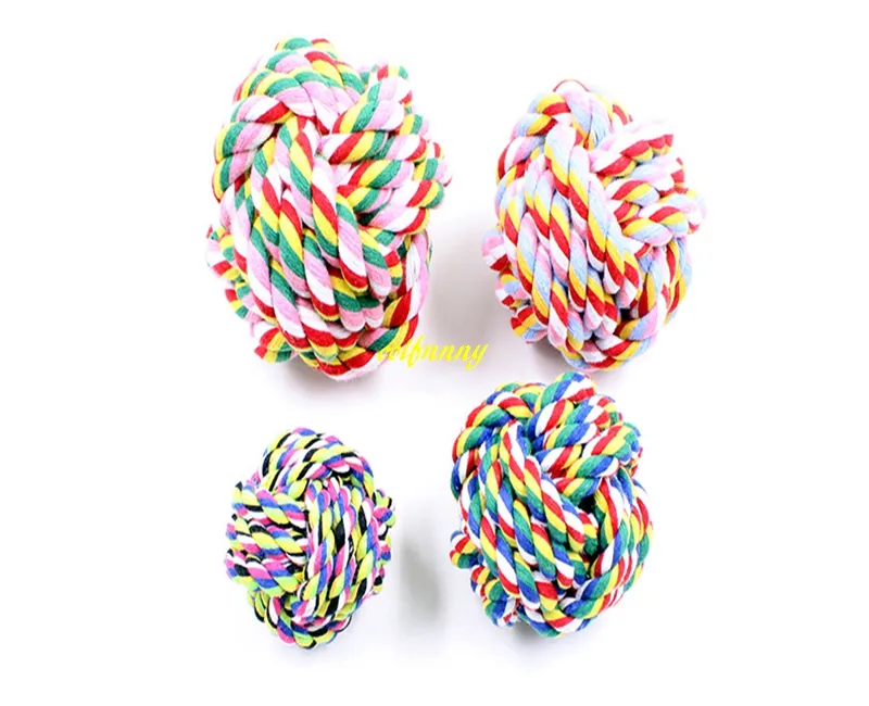 5 pz/lotto 5.5 cm 7 cm 9 cm Pet dog giocare con la palla giocattoli corda di cotone cani cucciolo giocare giocattoli pulizia dei denti del cane giocattoli cani