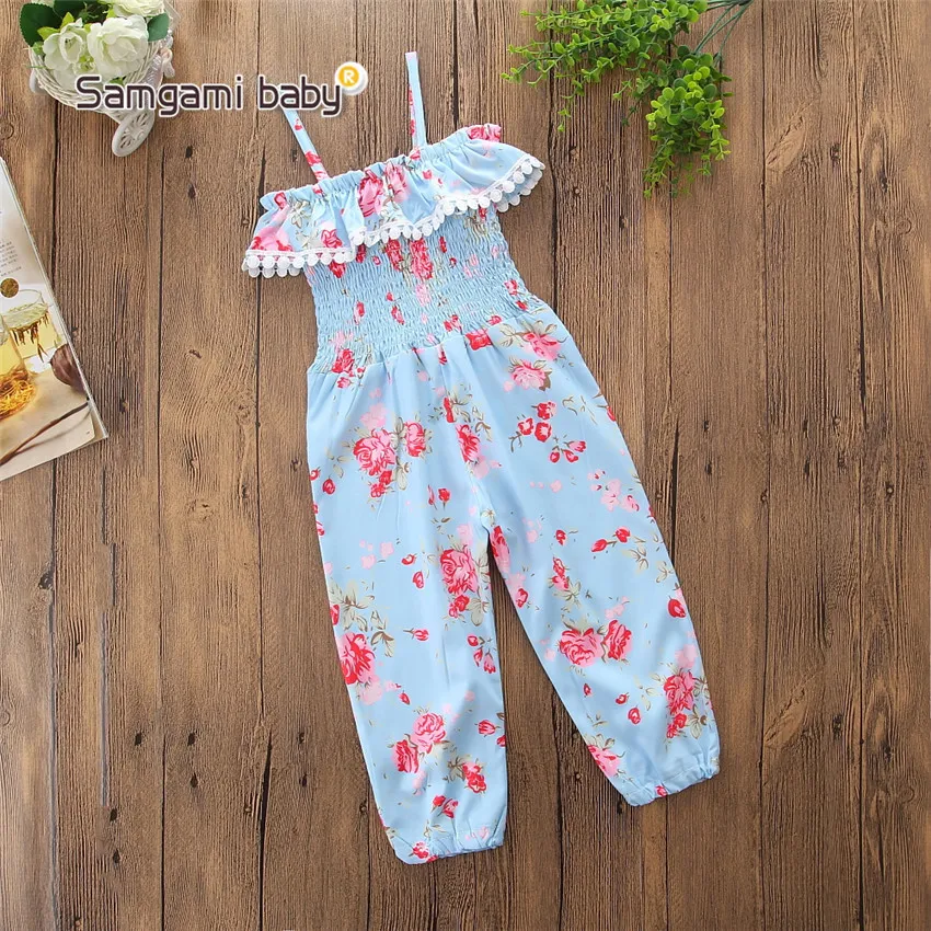 2018 Ins Hot Sale Baby Girl Floral Print Suspender Tightness One Piece ...