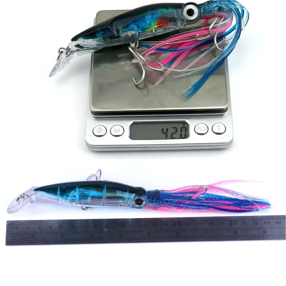 Infof 14cm 42g ABS PLÁSTICO DE PLÁSTICO DE PESQUISA DE PESCA DE PESQUISA DE PESCA OCTOPUS LUDA JIG BAITS DE PISCA DE PISCA DE PESCA PIKE