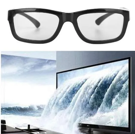 Ny cirkulär polariserad passiv 3d stereo glasögon svart för 3D TV real d IMAX Cinemas