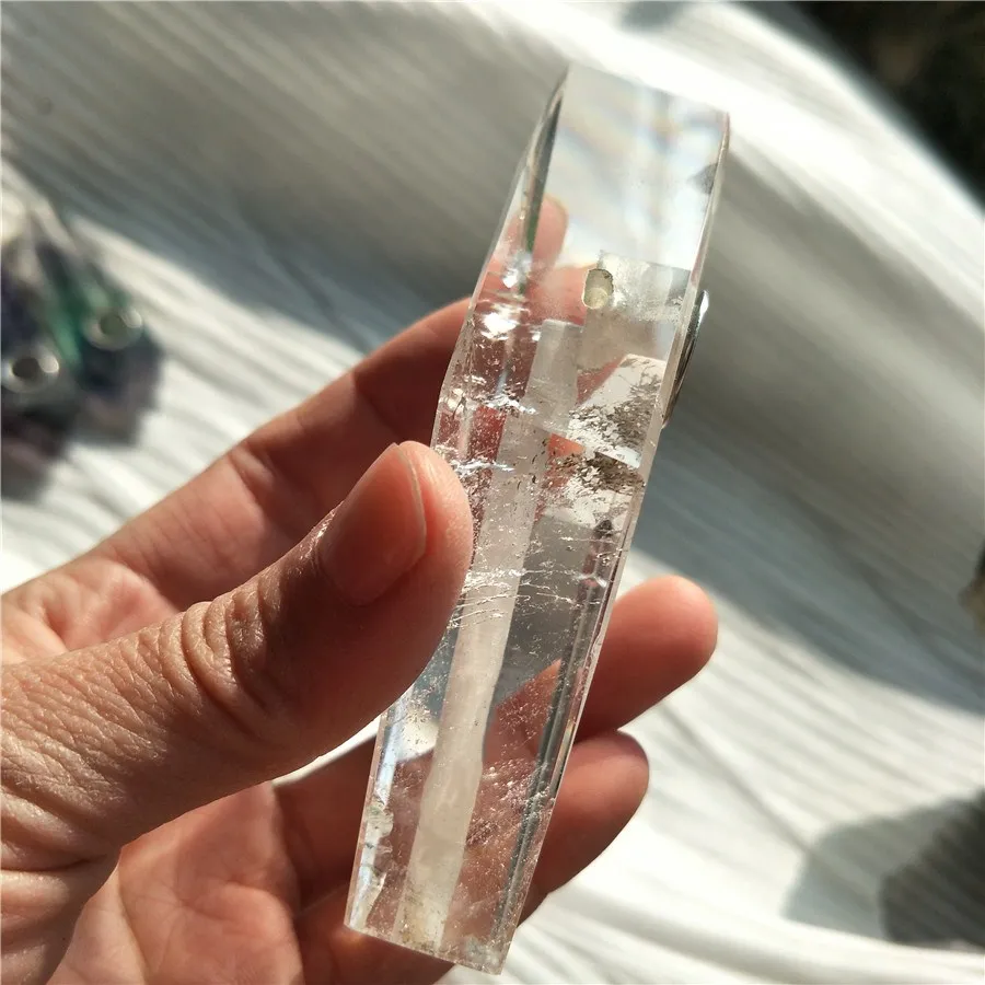 Hoge kwaliteit Natuurlijke Clear Crystal Smoking Pip Pentagonal Steiler Quartz Stone Tabak Pijp Healing Rhomboid Point met Filter