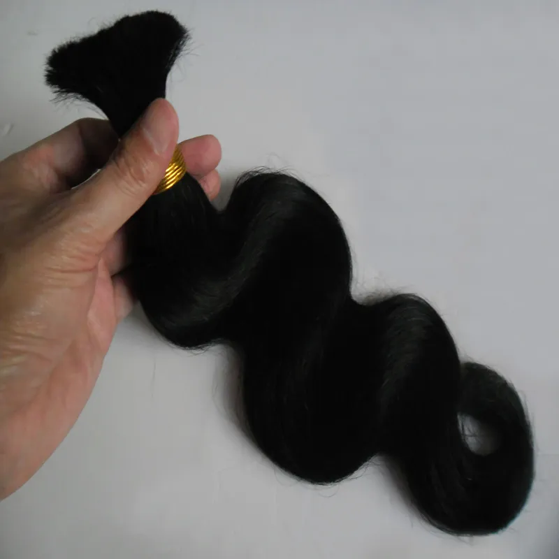 grade 8a unprocessed brazilian hair body wave human hair bulk for braiding 100g natural black hair5071749