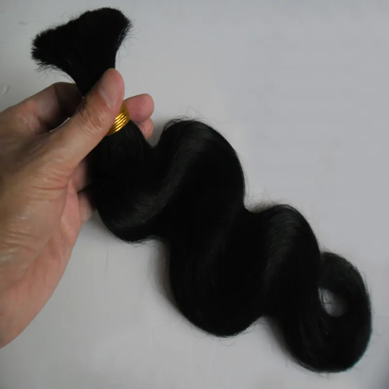 Hot sale grade 8a unprocessed brazilian hair body wave human hair bulk for braiding 100g natural black hair