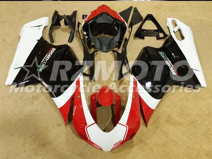 Wtryskiwanie ABS WŁAŚCICZENIA Plastikowe dla Ducati 1098 848 1198 Rok 2007 2008 2000 2011 2011 2012 Motocykl Biały Czarny Red T3
