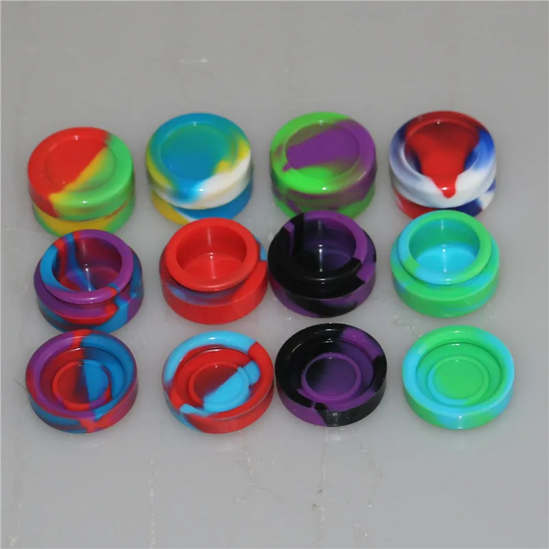 Nonstick wax containers silicone box 5ml silicon container food grade jars dab tool storage jar oil holder for Silicone bong