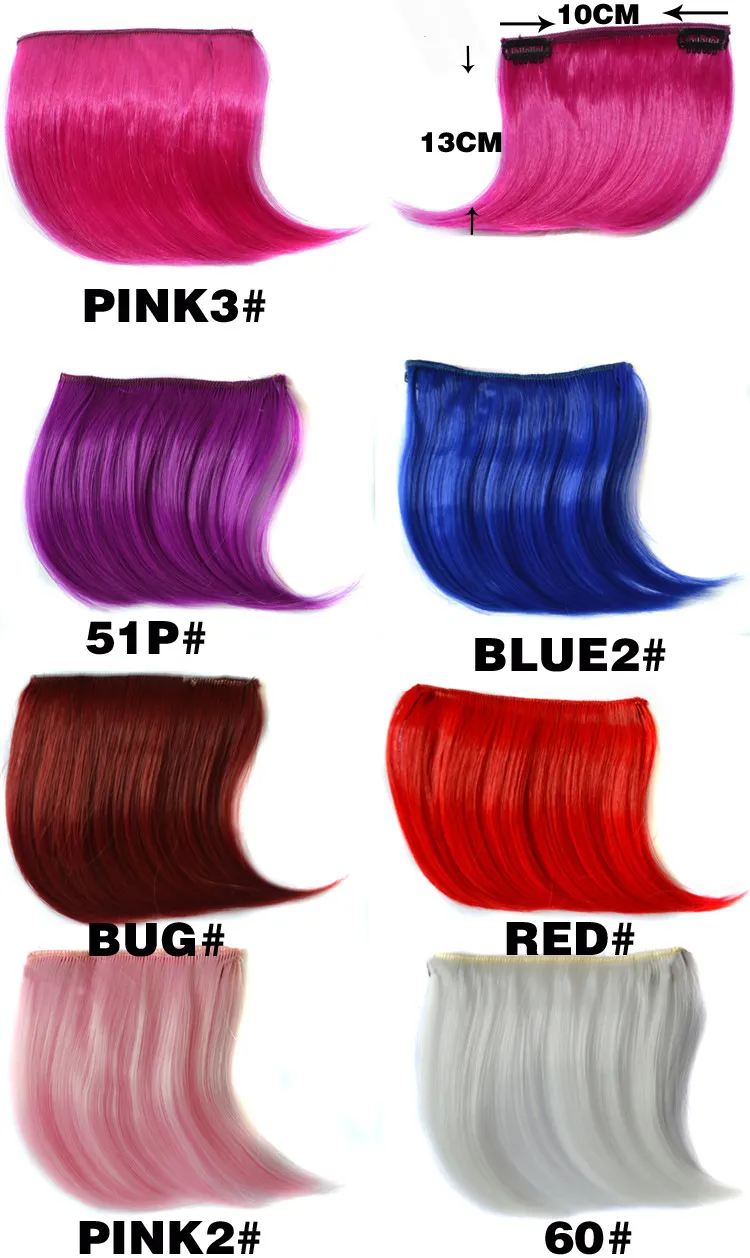 Bangs Ombre Color Fringe Clips Hair Bang Стиллинг на передней панели Наращивание наращивание волос Прямой Синтетический Шт.