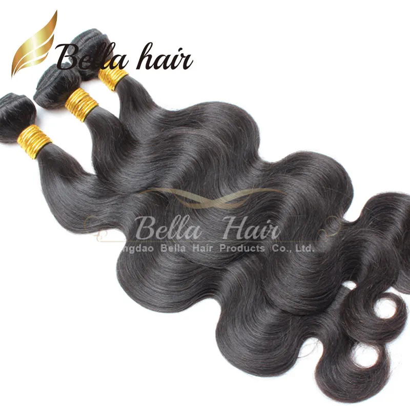 100 cheveux brésiliens vierges vague de corps tisse trame 1024 pouces lot noir naturel 9A extensions de haute qualité Julienchina6623092