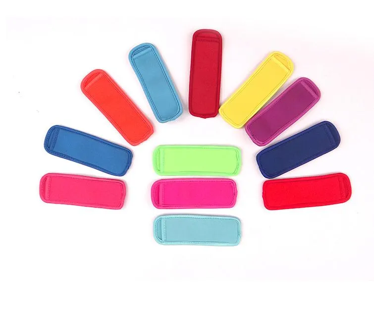 Supports Popsicle Pop Ice Sleeves Congélateur Pop titulaires 15x4.2cm pour Enfants Cuisine D'été Outils Popsicle manche 12 couleur SN084